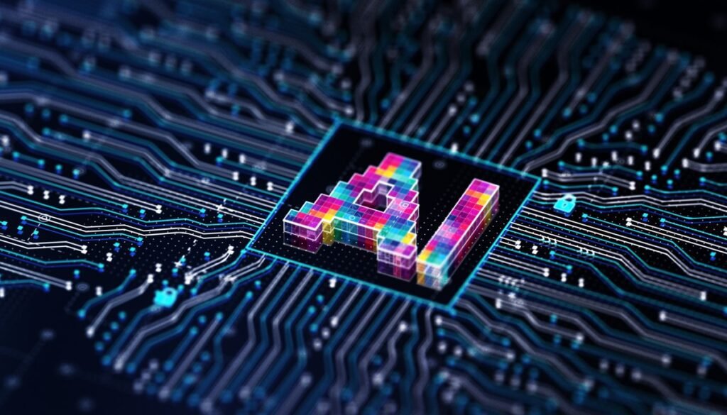 AI Chip technology concept. 3D render Etched, Artificial Intelligence Diffusion Rule