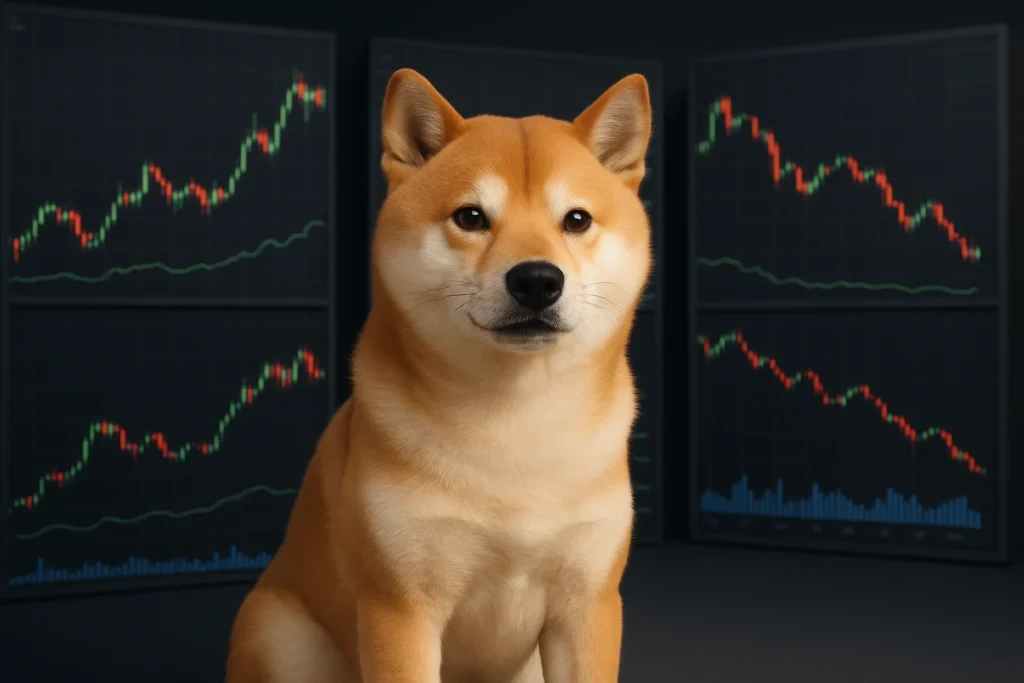 20251001 0824 Shiba Inu Crypto Charts simple compose 01k6f7253ff0rtvty484bb2esv