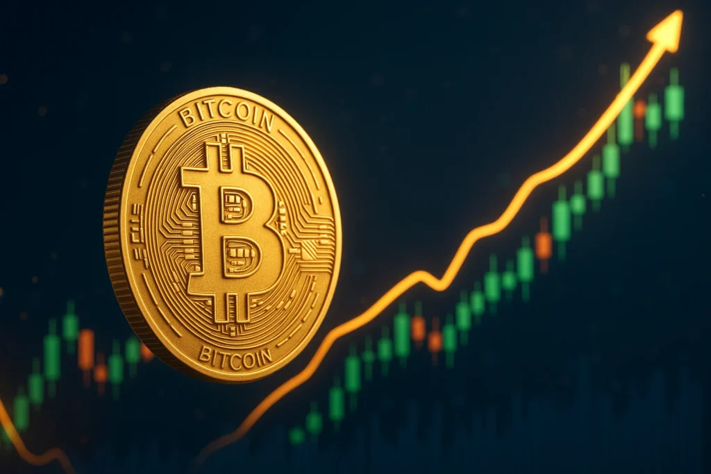 20251003 0755 Bitcoin Growth in 3D simple compose 01k6ma5fq5fmca8kwqqt7557r9