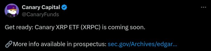 Canary Capital X posted about Canary $XRP ETF.