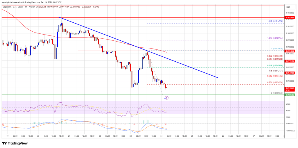 Dogecoin (DOGE) is in the red today as bearish pressure quietly builds 1 dogecoin price